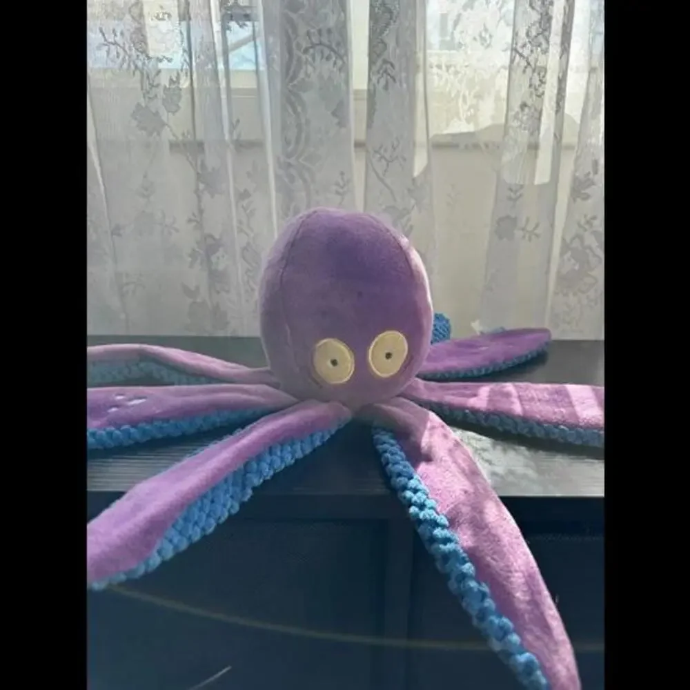 BARK Plush Octopus Dog Toy – Purple & Blue Interactive Chew Toy